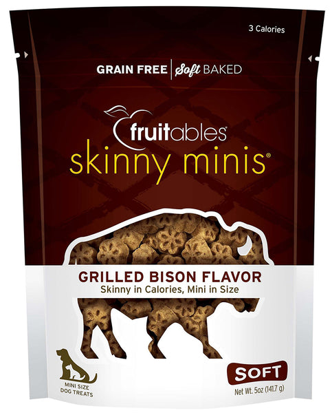 Fruitables Skinny Minis Soft Baked Dog Treats Bison 5oz