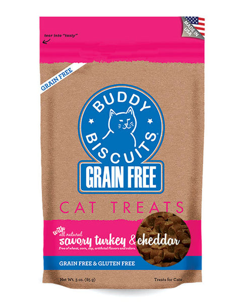 Buddy Biscuits Grain-Free Cat Treats Turkey & Cheddar 3oz