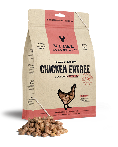 Vital Essentials Freeze-Dried Chicken Mini Nibs Dog Food 14oz