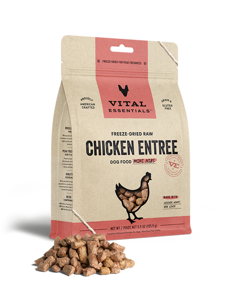 Vital Essentials Freeze-Dried Chicken Mini Nibs Dog Food 5.5oz