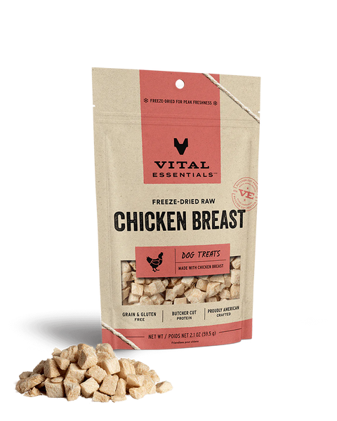 Vital Essentials Freeze-Dried Chicken Breast Dog Treats 2.1oz