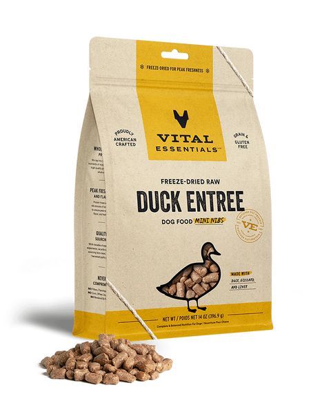 Vital Essentials Freeze-Dried Duck Mini Nibs Dog Food 14oz