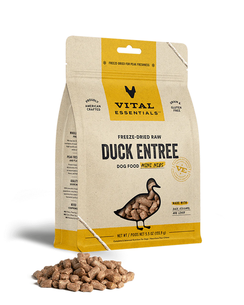 Vital Essentials Freeze-Dried Duck Mini Nibs Dog Food 5.5oz