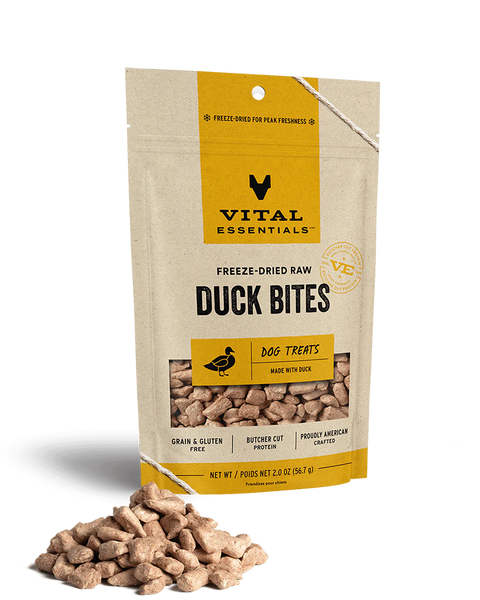 Vital Essentials Freeze-Dried Duck Bites Dog Treats 2oz