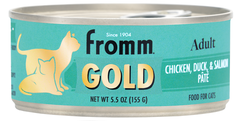 Fromm Gold Adult Chicken, Duck & Salmon Pate Wet Cat Food 5.5oz