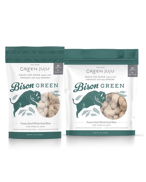 Green JuJu Freeze-Dried Bison Green Bites for Dogs & Cats 2.5oz