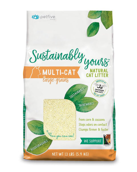 Sustainably Yours Multi-Cat Large Grains Natural Cat Litter 13lb