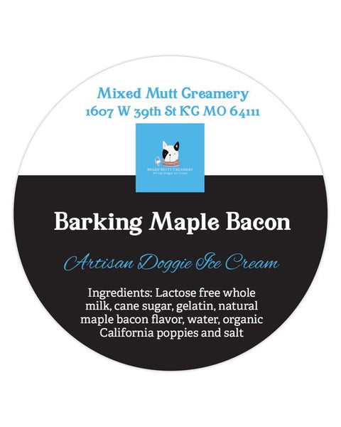 Mixed Mutt Creamery Barking Maple Bacon Artisan Doggie Ice Cream