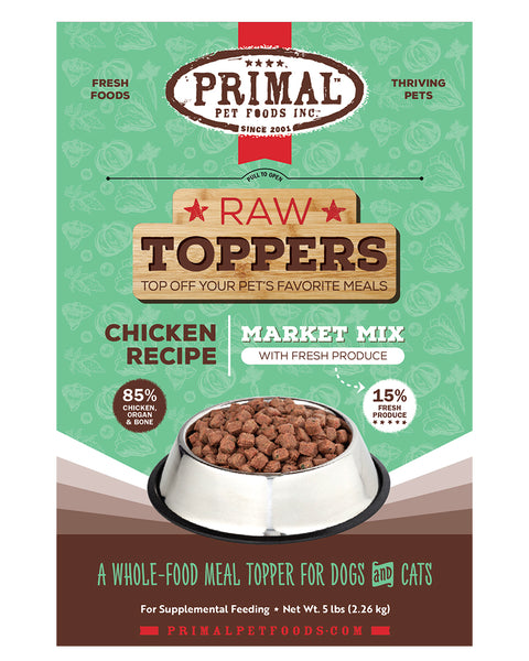 Primal Market Mix Chicken Dog & Cat Frozen Food Topper 5lb