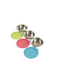 Messy Mutts 6 Piece Stainless Steel Bowl & Silicone Lid Cover Set