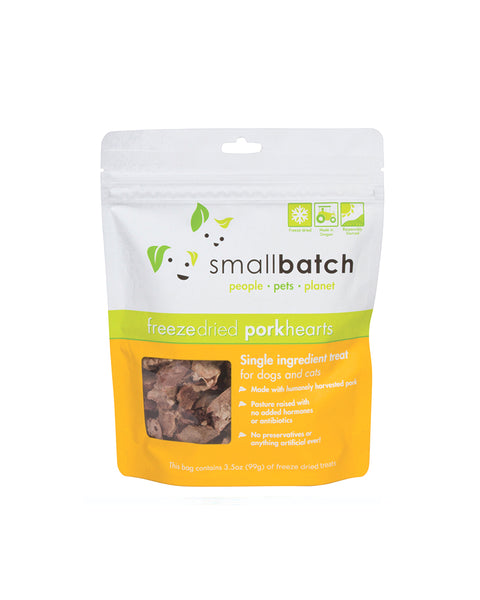 Small Batch Freeze-Dried Pork Hearts Dog & Cat Treats 3.5oz