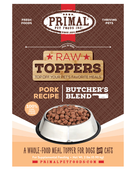 Primal Butcher's Blend Pork Dog & Cat Food Topper 2lb