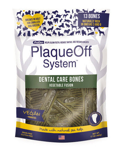 ProDen Plaque Off Dental Care Bones - Vegetable Fusion 17oz, 13 Bones
