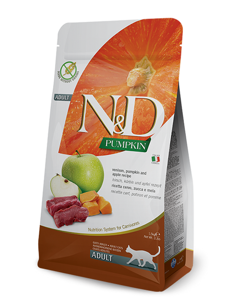 Farmina N&D Pumpkin Adult Venison & Apple Dry Cat Food 3.3lb