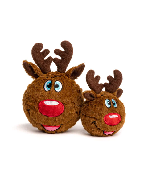 FabDog Holiday Reindeer faball® Dog Toy