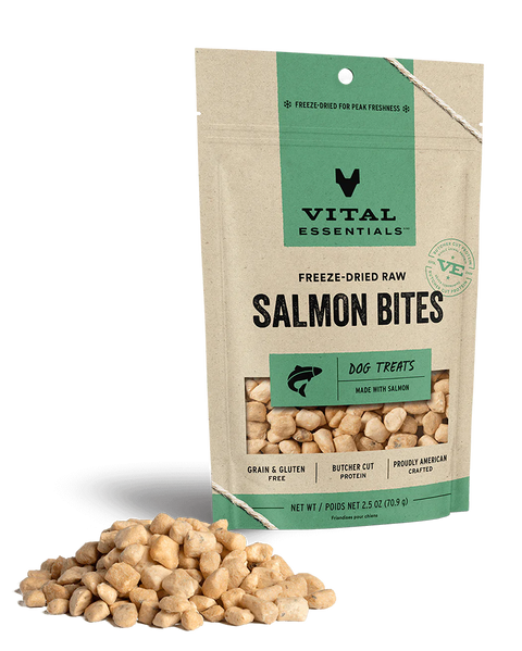 Vital Essentials Freeze-Dried Salmon Bites Dog Treats 2.5oz