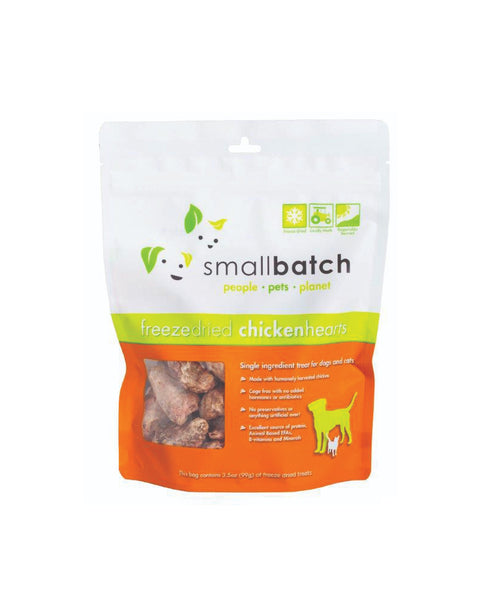 Small Batch Freeze-Dried Chicken Hearts Dog & Cat Treats 3.5oz