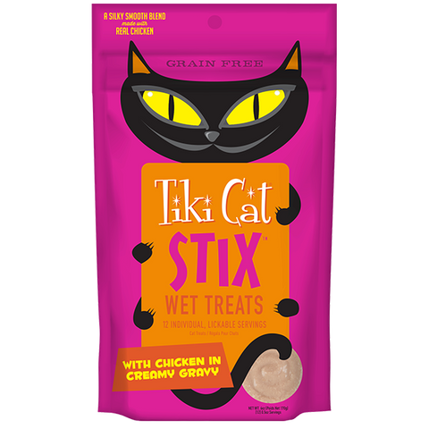 Tiki Cat Stix Chicken Wet Cat Treats 3oz 6-Pack