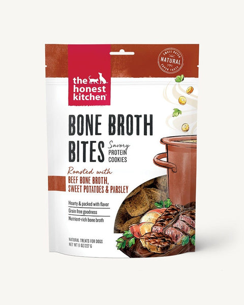 The Honest Kitchen Bone Broth Bites - Beef & Sweet Potato Dog Treats 8oz
