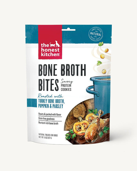 The Honest Kitchen Bone Broth Bites - Turkey & Pumpkin Dog Treats 8oz