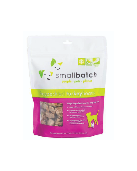 Small Batch Freeze-Dried Turkey Hearts Dog & Cat Treats 3.5oz