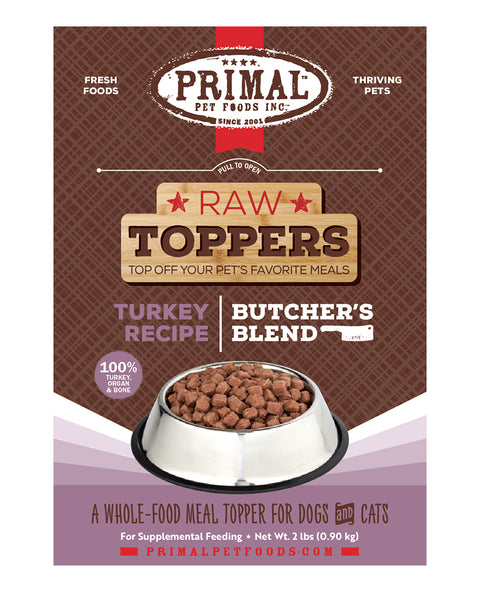 Primal Butcher's Blend Turkey Dog & Cat Food Topper 2lb