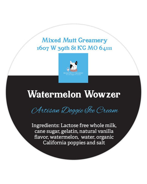 Mixed Mutt Creamery Watermelon Wowzer Artisan Doggie Ice Cream