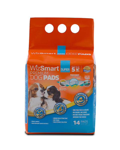 WizSmart All-Day Dry Dog Pads - Super 14 Pack