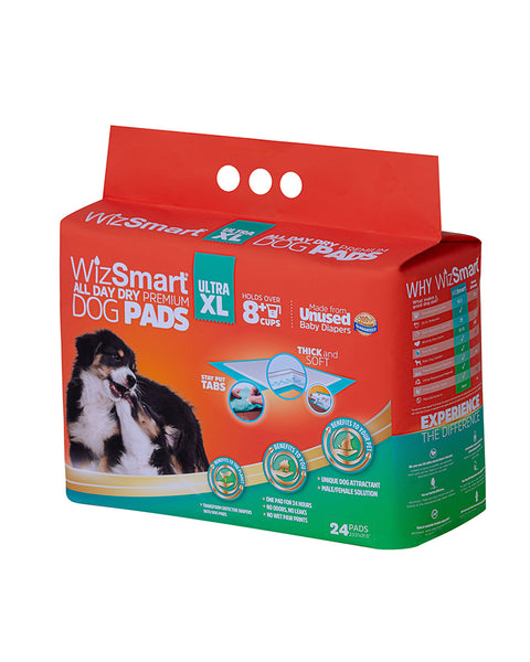 WizSmart All-Day Dry Dog Pads - Ultra XL 24  Pack