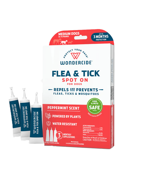 Wondercide Flea & Tick Spot On 3-Pack for Dogs with Natural Essential Oils
